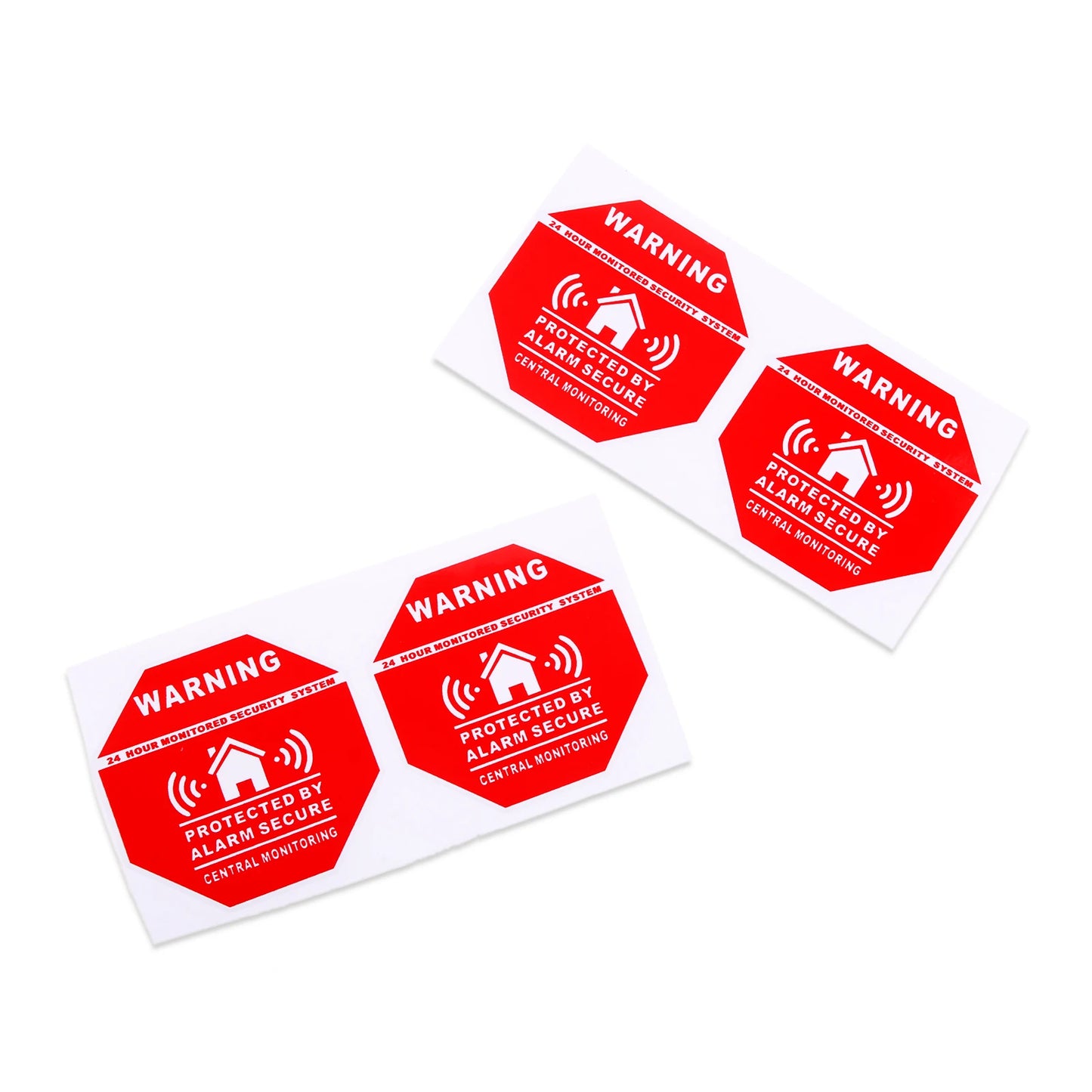 4er Set Aufkleber "Protected by Home Alarm", Grösse 7.5x7.5cm, für Türen, Fenster etc. - Alarmsysteme Schweiz & EU