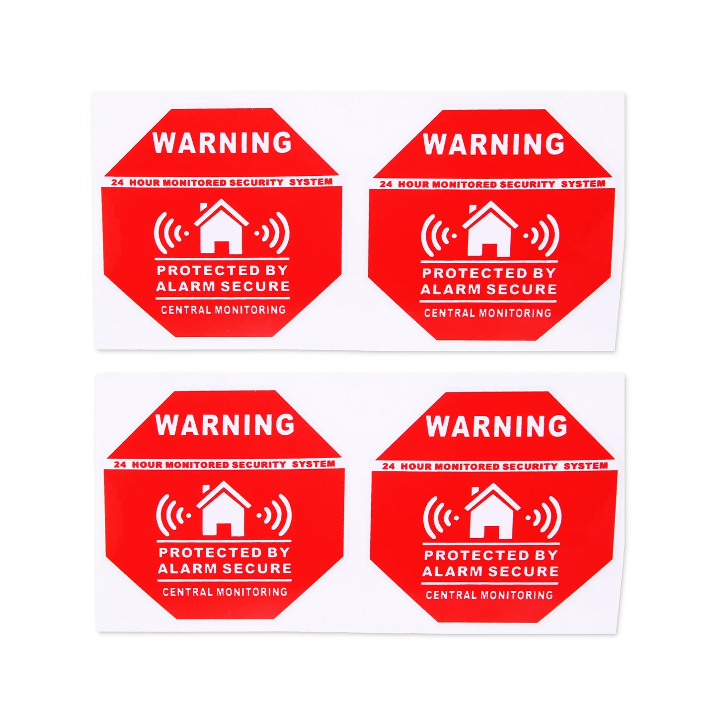 4er Set Aufkleber "Protected by Home Alarm", Grösse 7.5x7.5cm, für Türen, Fenster etc. - Alarmsysteme Schweiz & EU